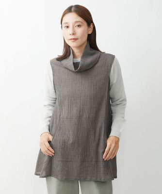 ＜三越伊勢丹/公式＞【SALE】GIANNI LO GIUDICE (Women)/ジャンニロジュディチェ ［洗える］ミニグレンチェックアムンゼンチュニックベスト ブラウン88 トップス【三越伊勢丹/公式】