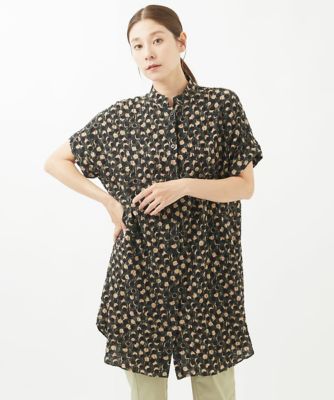 ［洗える・日本製］幾何ドットプリントブラウス