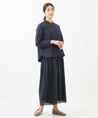 ［洗える・日本製］タイプライターギンガムブラウス