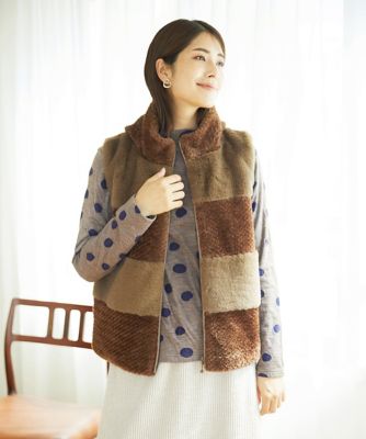 ＜GIANNI LO GIUDICE (Women)＞ボアタフタキルトベスト