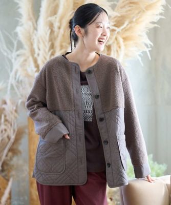GIANNI LO GIUDICE (Women)/ジャンニロジュディチェ ボアタフタキルトブルゾン
