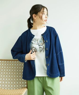 洗える］二重織ガーゼデニム製品染めブルゾン | GIANNI LO GIUDICE