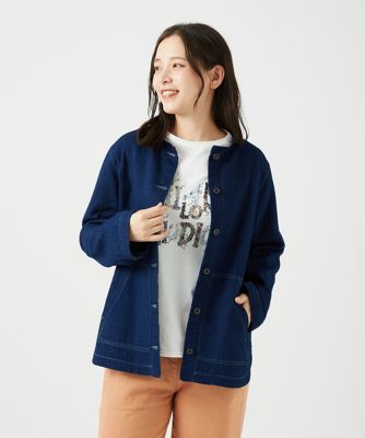 洗える］二重織ガーゼデニム製品染めフード付きブルゾン | GIANNI LO