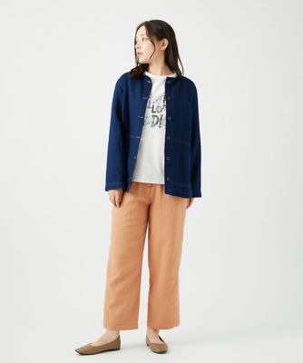 洗える］二重織ガーゼデニム製品染めフード付きブルゾン | GIANNI LO