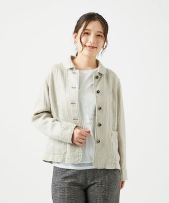 ＜GIANNI LO GIUDICE (Women)＞綿麻ヘリンボーンジャケット