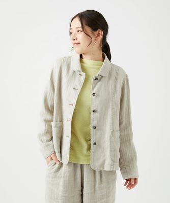 綿麻ヘリンボーンジャケット | GIANNI LO GIUDICE (Women)/ジャンニロ