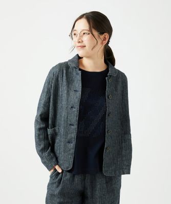 綿麻ヘリンボーンジャケット | GIANNI LO GIUDICE (Women)/ジャンニロ