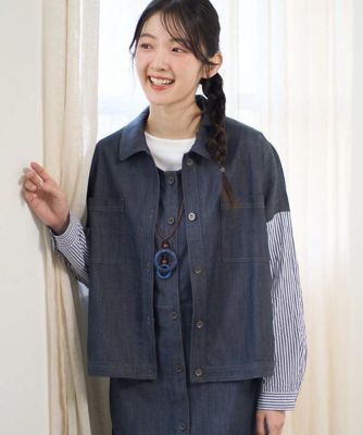 ＜GIANNI LO GIUDICE (Women)＞［洗える］スラブシャンブレーデニムブルゾン