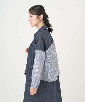 スラブシャンブレーデニムジャケット 洗える］スラブシャンブレーデニムブルゾン | GIANNI LO GIUDICE