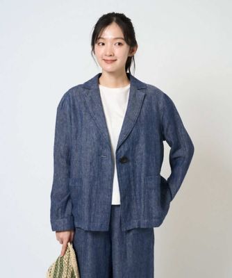 ＜GIANNI LO GIUDICE (Women)＞［洗える］デニム調リネンジャケット