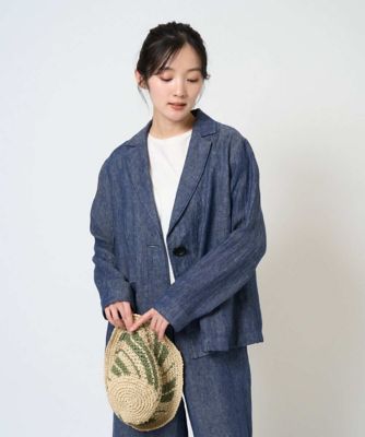 GIANNI LO GIUDICE ネイビー ジャケット36⭐️極美品⭐️ 洗える］デニム調リネンジャケット | GIANNI LO GIUDICE (Women