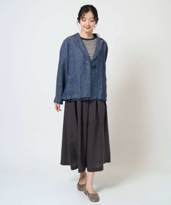 洗える］デニム調リネンジャケット | GIANNI LO GIUDICE (Women