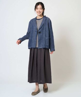 洗える］デニム調リネンジャケット | GIANNI LO GIUDICE (Women