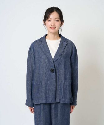 洗える］デニム調リネンジャケット | GIANNI LO GIUDICE (Women