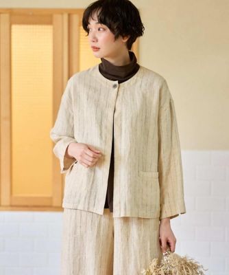 洗える］リネンステッチストライプジャケット | GIANNI LO GIUDICE