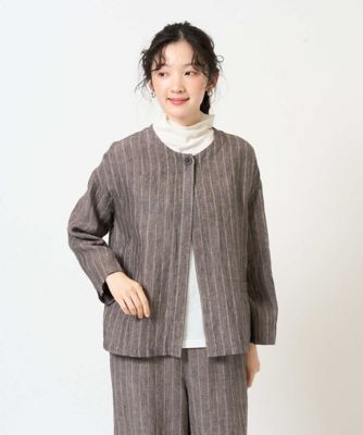 洗える］リネンステッチストライプジャケット | GIANNI LO GIUDICE