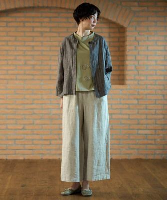 ＹＯＲＩリネンステッチジャケット⭐︎ 洗える］リネンステッチストライプジャケット | GIANNI LO GIUDICE