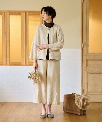 洗える］リネンステッチストライプジャケット | GIANNI LO GIUDICE