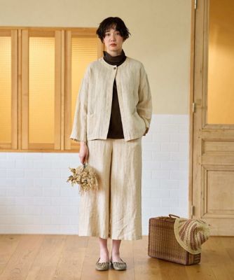 洗える］リネンステッチストライプジャケット | GIANNI LO GIUDICE