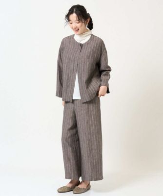 洗える］リネンステッチストライプジャケット | GIANNI LO GIUDICE