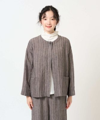 洗える］リネンステッチストライプジャケット | GIANNI LO GIUDICE