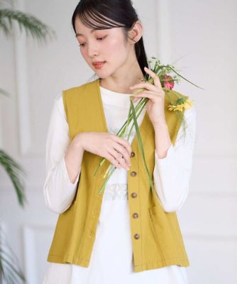 ＜GIANNI LO GIUDICE (Women)＞［洗える］コットンナチュラルワッシャーベスト