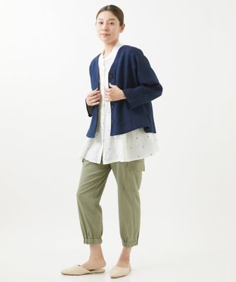 ［洗える］二重織ガーゼデニムショートジャケット