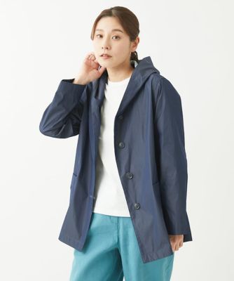 配色メモリータフタフーディーブルゾン