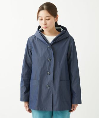 配色メモリータフタフーディーブルゾン