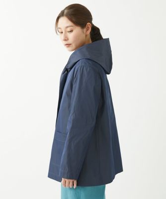 配色メモリータフタフーディーブルゾン