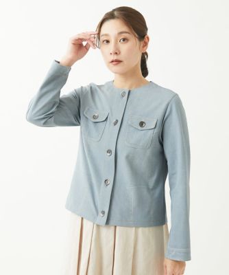 ［洗える］デニム柄転写プリントジャケット