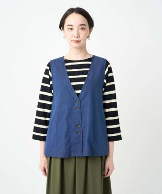 接触冷感・洗える］ビヨンドデニムVネックジレ | GIANNI LO GIUDICE