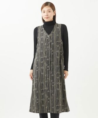 GIANNI LO GIUDICE (Women)/ジャンニロジュディチェ [洗える]ボイルリボンプリントジャンバースカート