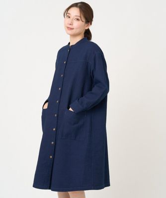 ［洗える］二重織ガーゼシャツワンピース