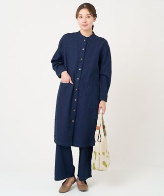 ［洗える］二重織ガーゼシャツワンピース
