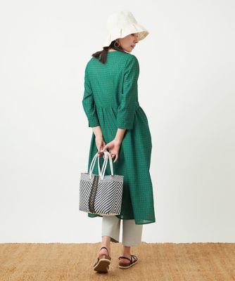［洗える］バンダナ小付き柄ワンピース