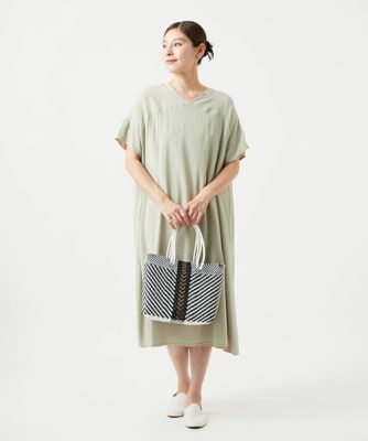 ［洗える・リバーシブル］ポリエステルレーヨンプレーンウェーブワンピース