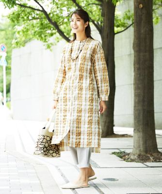 洗える］先染めブロックチェックチェックワンピースシャツ | GIANNI LO