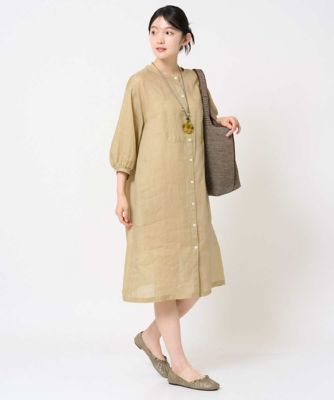 洗える］麻シャンブレープリントワンピース | GIANNI LO GIUDICE