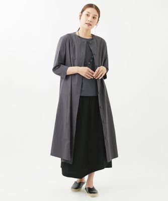 ［洗える］コットンタイプライター前開きワンピース