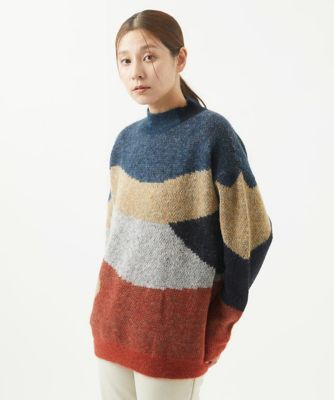 モヘヤ混ジャカードマーブルニット