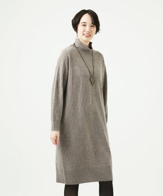 GIANNI LO GIUDICE (Women)/ジャンニロジュディチェ エキストラファインメリノウールニットワンピース 84ベージュ ワンピース・ドレス【三越伊勢丹/公式】