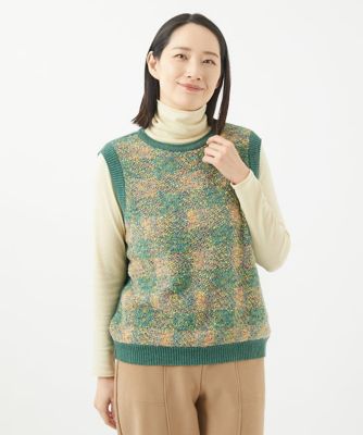 日本製］ファンシーチェックジャガードニットベスト | GIANNI LO 