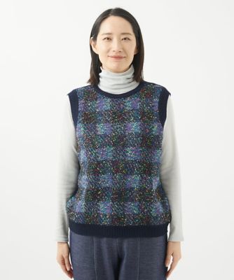 日本製］ファンシーチェックジャガードニットベスト | GIANNI LO