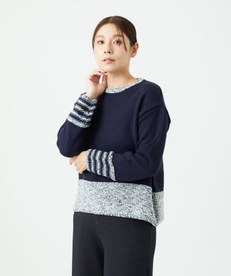 ＜GIANNI LO GIUDICE (Women)＞［洗える］カスリパネルボーダーニット