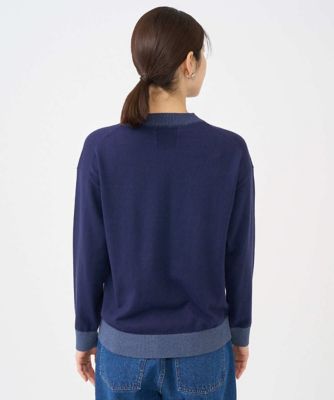 美品 45R でこぼこアルルのスウェットセーター ブルー 日本製 クリーニング済 美品 45R でこぼこアルルのスウェットセーター ブルー 日本製