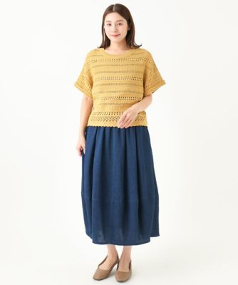 洗える］透かし編み半袖ニット | GIANNI LO GIUDICE (Women)/ジャンニ