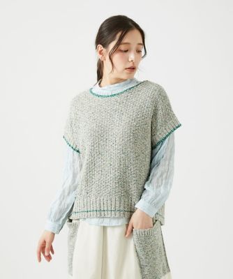 綿麻ニットベスト | GIANNI LO GIUDICE (Women)/ジャンニロジュディ