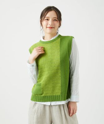 Y's yohjiyamamoto ドット柄　コットンニットベスト 洗える］コットン杢ニットベスト | GIANNI LO GIUDICE (Women