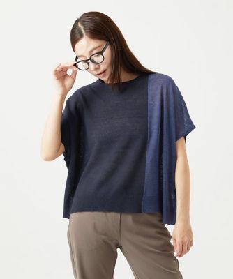 GIANNI LO GIUDICE (Women)/ジャンニロジュディチェ [洗える]配色ナシジニットプルオーバー